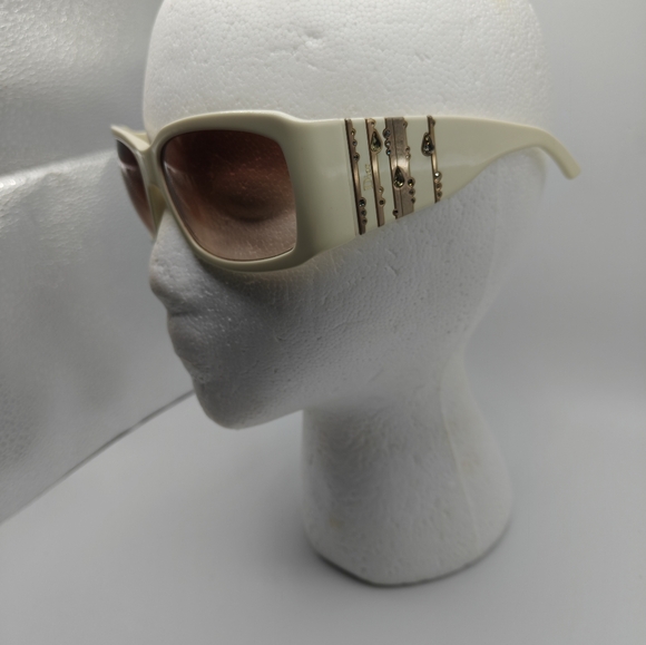 Christian Dior Rain 1 Ivory Frame & Brown Gradien Sunglasses with Gold Detailing - Picture 1 of 16